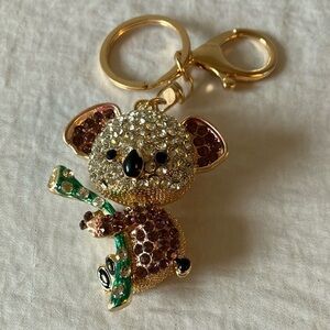 Unbranded: Bobble Head Koala Keychain/Charm- Gold Tone Accents